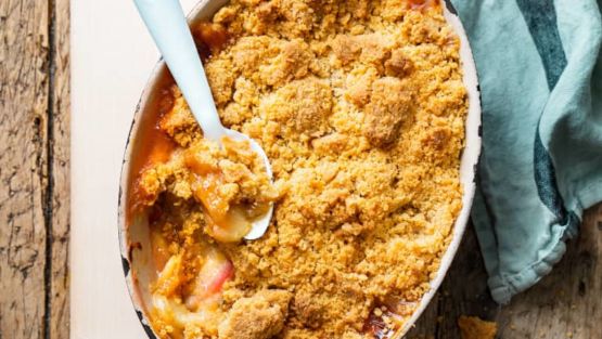 crumble aux peches